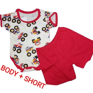 Conjunto Body + Short Bebê - Conjunto infantil Promoção - Body infantil - Bory para bebê - bore para bebê - bore infantil - conjuntinho bebê - bore verão