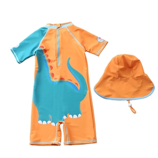 Dinossauro Engraçado Meninos Natação Pano Com Chapéu De Natação Do Bebê Da Criança Maiôs Swimwear Do Bebê Infantil Terno De Natação Attire (4)