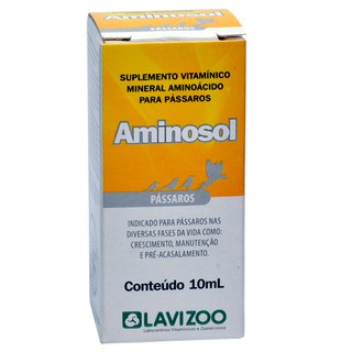 Aminosol Pássaros 10ml - Suplemento Vitamínico para Pássaros