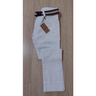 Calça Branca de Sarja Juvenil Masculina - Acompanha o Cinto (2)