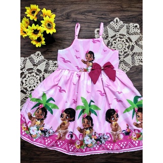 Vestido Infantil Alcinha Moana Baby Tematico Festa Aniversario