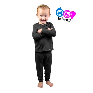 Conjunto Calça e Camisa Infantil Térmico Segunda Pele Menino Masculina Roupa Criança Legging Frio Intenso