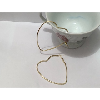 Brinco de argola formato coração Prata e Dourado- 6cm Bijuteria