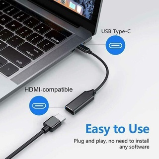 Tablets USB-C Type C To HDMI Cable TV AV HDTV Fits Macbook Black Adapter C4E6 (8)