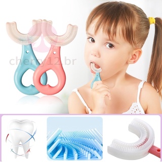 Escova de dente de bebê em forma de U de 360 ​​graus Escova de dente infantil de 2 a 12 anos (1)