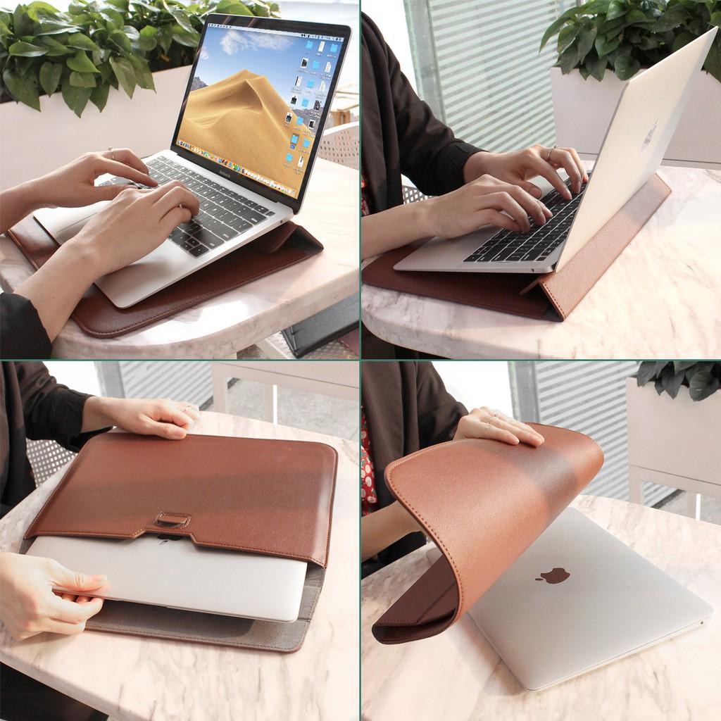 11 " 13 " 15 " Laptop Couro Sleeve Case bag Com Suporte Para macbook Air Pro 2020 Notebook