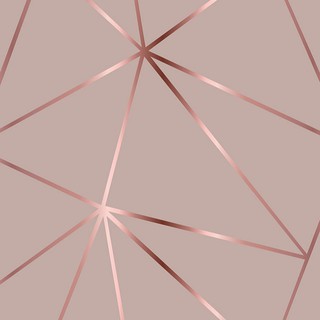 Papel De parede Geométrico Rose Gloss Para Quarto E Sala + Kit Aplicação Completo 2,00 mts