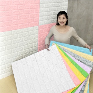 Design de decoração de parede de papel de parede à prova d'água de tijolo de espuma adesivo 3d para quarto