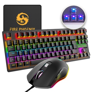 Teclado Mouse Mecanico Abnt2 Gamer Rgb Led Switch Blue Be-k1 Luuk Young