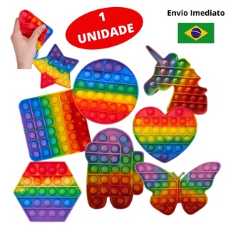 Pop It Fidget Push Brinquedo Toy Anti Stress Sensorial Aperta Bolha Colorido no Brasil.