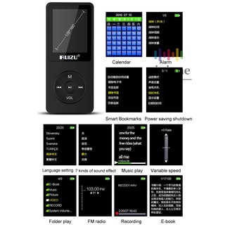 RUIZU X02 8GB 1.8in MP3 MP4 Player HiFi Lossless Sound Quality Stop Watch TF Card FM Radio Recording E-book Calendar Timing (4)
