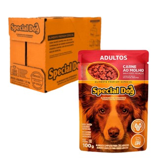 12 unidades Ração úmida CARNE ADULTO Sache Premium Special Dog para cães cachorros original caixa lacrada