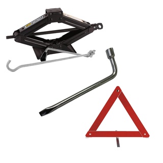 Kit Estepe Macaco + Chave de roda 17mm + Triangulo refletivo. Kit emergência