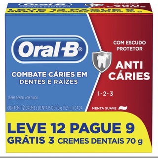 Oral-B 1.2.3 Creme Dental Anticáries Pack 12 Unidades 70g