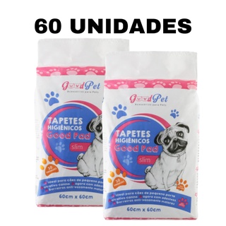 Tapete Higiênico Pet Like Para Cães 60x60 Slim Good Pad- Kit 60 Unidades
