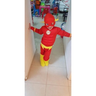 Fantasia do Flash infantil Super heroi Menino Halloween Festa Cosplay Masculina (8)