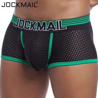 Jockmail novo sexy homem cueca boxer respirável malha boxershorts masculino cuecas cueca gay pênis homem calcinha troncos