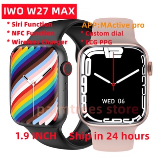 Smartwatch Relógio Inteligente w27 max 44mm iwo 13 Com bluetooth Chamada 1.9 Polegada Tela NFC SIRI Carregador Sem Fio
