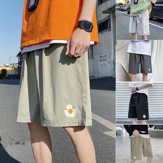 Shorts Estampado Margarida Masculino Streetwear Estilo Coreano Moletom Cal Um Curta Unissex Fina