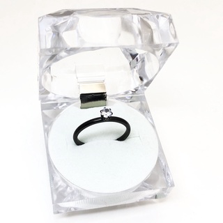 Caixa Caixinha de Acrílico Transparente Para Aliança Anel Solitário Aneis Estilo Diamante
