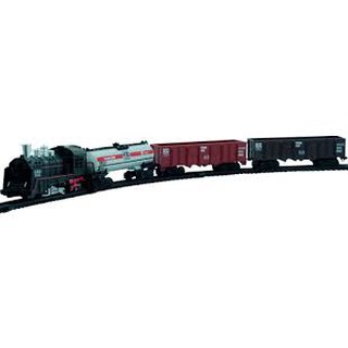 Brinquedo trem locomotiva ferrorama com vagão e farol (5)