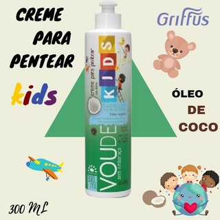 Creme Para Pentear Infantil Vegano Sem Embaraço Com Filtro Solar Vou De Kids Griffus 300ML