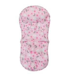 Colchonete Para Carrinho De Bebê Forro Com Protetor De Cinto Rosa Luas