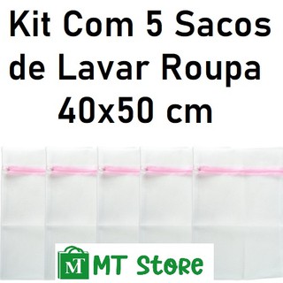 Kit 5 Sacos Lava Roupa Facil 40x50 (5 UNIDADES) Para Máquina de Lavar / Delicadas / Íntimas / Organizador de roupas