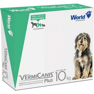 Vermífugo World Veterinária VermiCanis Plus Cães de 10 Kg Cartela Com 4 Comprimidos