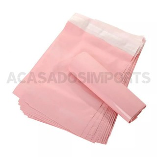 Envelope plastico de segurança 19x25 250 unidades rosa claro bebe sedex lacre para correios inviolavel saco saquinho plástico colorido liso