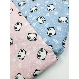 Tecido Tricoline 100% Algodão Panda Rosa E Azul 50cm x 1,50m