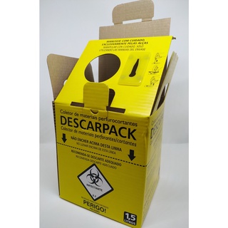 Caixa Coletora 1,5 Lt. Material Perfurocortante Descarpack Descarte Lixo Infectante Agulha Seringa