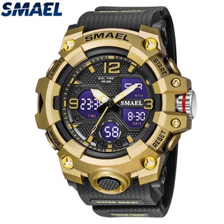 SMAEL Top Marca Luxo Relógios Masculinos Original Moda LED Digital à Prova D'água Casual Esporte Quartzo Relógios 8008 (1)
