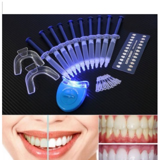 Kit Clareamento Dental 44% Completo 10 Seringas Gel Clareador + Luz Led + Moldeiras