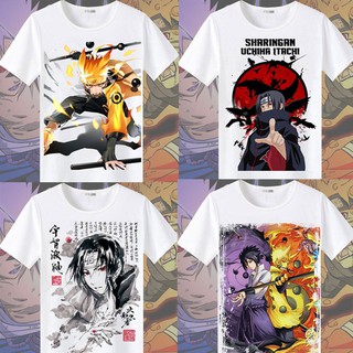 Camiseta Naruto Naruto Manga Curta Moda Masculina E Feminina Estudantes Dois Dimensional Anime Naruto Uchi Sasuke (1)