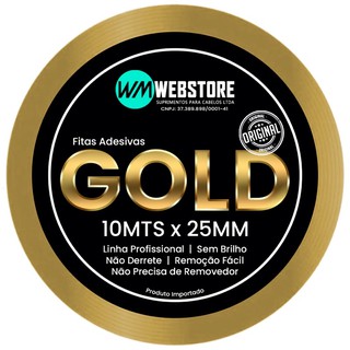 Fita Gold 10mts x 25mm Para Protese Capilar, full Lace, Front Lace a prova d’água .