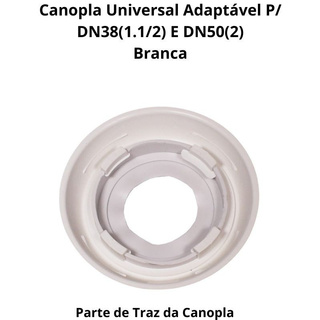 Canopla Plástica Branca Universal Para Saída Tubo Sifão e Saída Cano Bacia DN38(1.1/2) e DN50(2) (3)