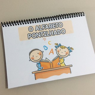 Livro de atividades infantil para alfabetização impresso - ALFABETO PONTILHADO A5 PEQUENA