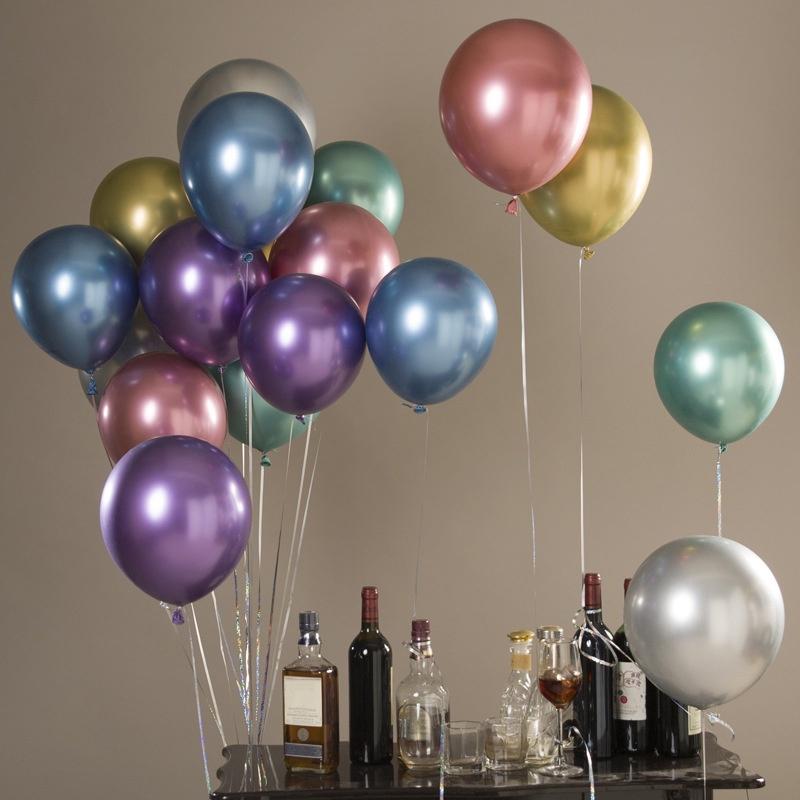10pçs/Conjunto Balões De Látex Metálicos De 12 Polegadas Para Decoração De Festa De Aniversário/Casamento/Evento (3)
