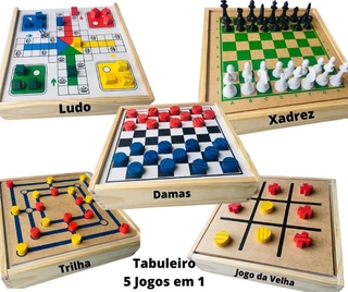 Tabuleiro Jogos 5x1 Dama Jogo Da Velha Ludo Trilha Xadrez (1)