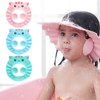 Touca À Prova D'água Para Crianças Chapéu De Banho Seguro Bebês Ajustável Protetor De Olhos E Cabelos (2)