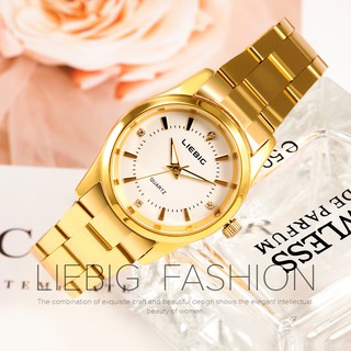 Relógio feminino / relógio luxuoso de quartzo ouro rosa / relógio casual de aço + Free Gift
