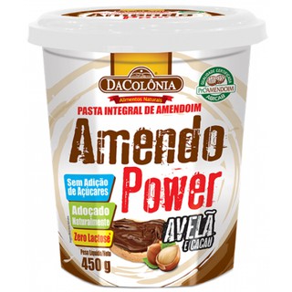 Pasta Integral de Amendoim Avelã e Cacau Amendo Power 450g - DaColônia