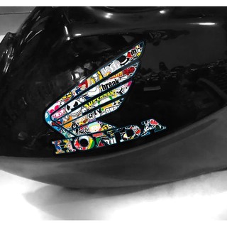 Adesivo Asa Honda Titan / fan adesivo com borda preta envernizado (1)