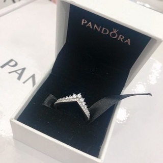 PANDORA anel de prata esterlina estilo princesa