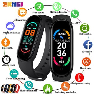 SKMEI SmartWatch Bluetooth M6 relógio inteligente IP67 pulseira à prova d'água rastreador de exercícios pulseira inteligente M6 de frequência cardíaca
