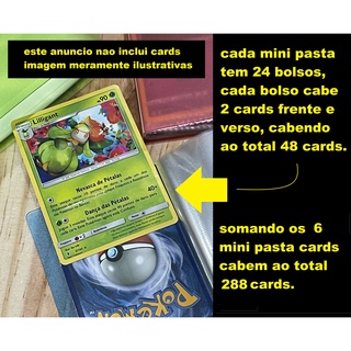 Kit 6 Porta Cards Mini Pasta Fichario Album Pokemon (2)