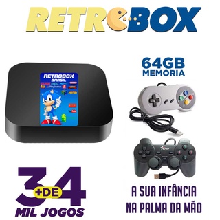 Retro Box -video Game-34.000,2 Controles,64gb(1play, 1 Snes)+brinde (1)