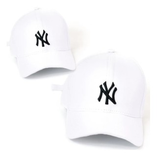 Boné New Era Aba Curva NY New York Yankees Branco Masculino e Feminino Promoção