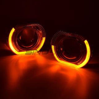 Angel Eyes LED Projector Headlight Lens Bi-xenon Turn Signal Running Lights H4 H7 Cars Accessories Retrofit 2.5/3.0 inch (5)
